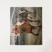 美しい馬の持ち主がレースにクラシック参加 タペストリー (正面)