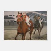 美しい馬の持ち主がレースにクラシック参加 ドアマット (正面)