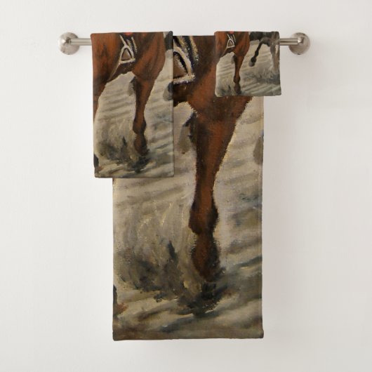 美しい馬の持ち主がレースにクラシック参加 バスタオルセット (インサイチュ)