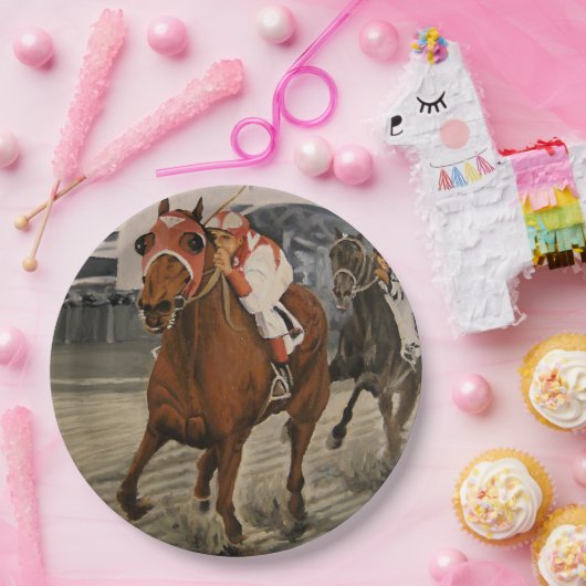 美しい馬の持ち主がレースにクラシック参加 ペーパープレート (パーティー)