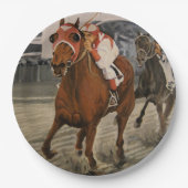 美しい馬の持ち主がレースにクラシック参加 ペーパープレート (正面)
