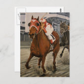 美しい馬の持ち主がレースにクラシック参加 ポストカード (正面/裏面)