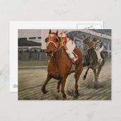 美しい馬の持ち主がレースにクラシック参加 ポストカード (正面/裏面)