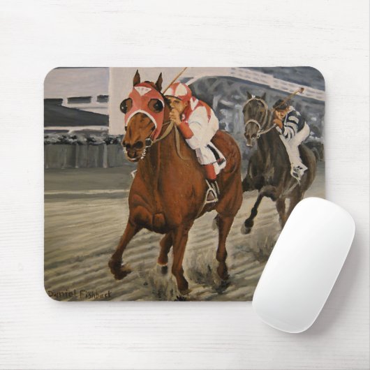 美しい馬の持ち主がレースにクラシック参加 マウスパッド (マウス)