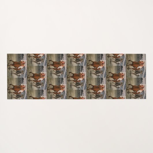 美しい馬の持ち主がレースにクラシック参加 ヨガマット (裏面(横))