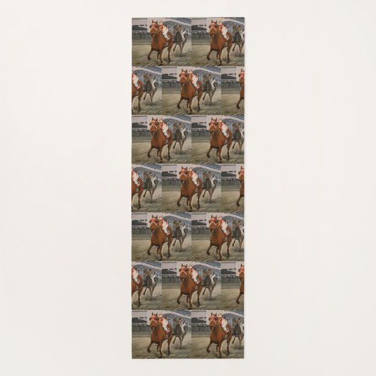 美しい馬の持ち主がレースにクラシック参加 ヨガマット (裏面)