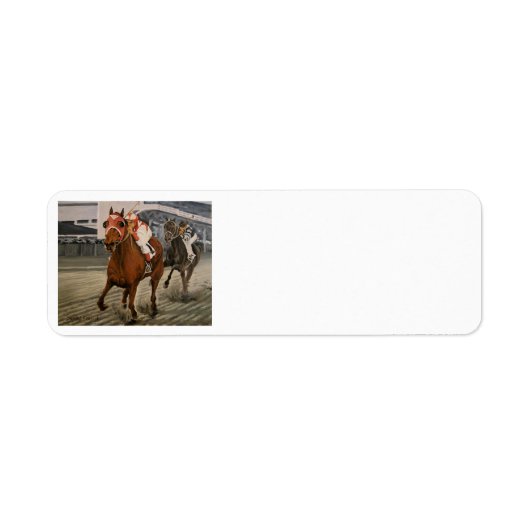 美しい馬の持ち主がレースにクラシック参加 ラベル (正面)