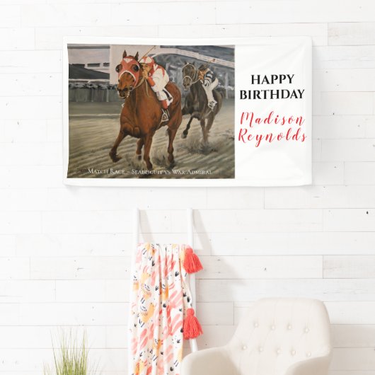 美しい馬の持ち主がレースにクラシック参加 横断幕 (インサイチュ)