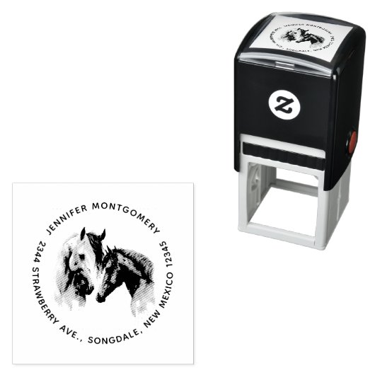 美しい馬の西ボホの名前とアドレス セルフインキングスタンプ (インサイチュ)