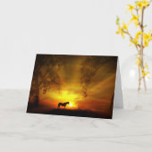 美しい馬の誕生日カード カード (黄色い花)