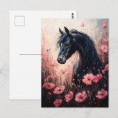 美しい馬の赤面ピンクの野生の花 ポストカード (正面/裏面)