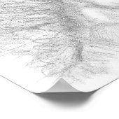 美しい馬の鉛筆のスケッチのポスター ポスター (角)