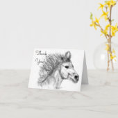 美しい馬の鉛筆のスケッチグリーティングカード カード (黄色い花)