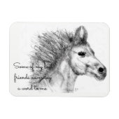美しい馬の鉛筆のスケッチ磁石 マグネット (横)