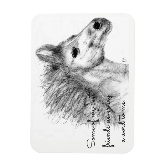 美しい馬の鉛筆のスケッチ磁石 マグネット (縦)