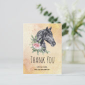 美しい馬の頭のポートレート水の色ありがとう ポストカード (スタンド正面)