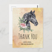 美しい馬の頭のポートレート水の色ありがとう ポストカード (正面/裏面)