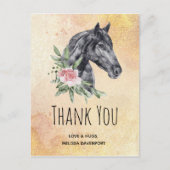 美しい馬の頭のポートレート水の色ありがとう ポストカード (正面)