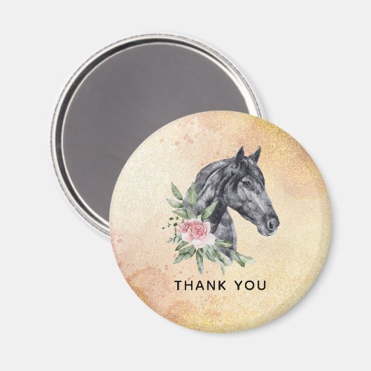 美しい馬の頭のポートレート水の色ありがとう マグネット (正面/裏面)