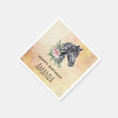 美しい馬の頭のポートレート水の色誕生日 スタンダードカクテルナプキン (角)