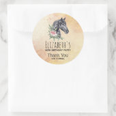 美しい馬の頭のポートレート水の色誕生日 ラウンドシール (バッグ)