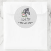 美しい馬の頭のポートレート水の色誕生日 ラウンドシール (バッグ)