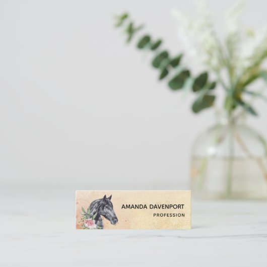 美しい馬の頭のポートレート水色 スキニー名刺 (スタンド正面)