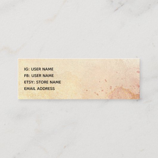 美しい馬の頭のポートレート水色 スキニー名刺 (裏面)