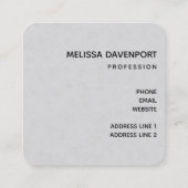 美しい馬の頭のポートレート水色 スクエア名刺 (裏面)