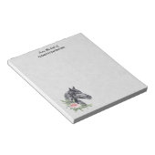 美しい馬の頭のポートレート水色 ノートパッド (アングル)