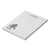 美しい馬の頭のポートレート水色 ノートパッド (回転)