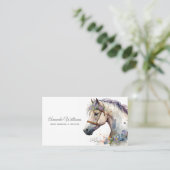 美しい馬の頭のポートレート水色 名刺 (スタンド正面)