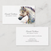 美しい馬の頭のポートレート水色 名刺 (正面/裏面)