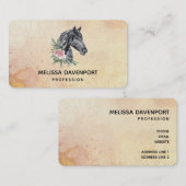 美しい馬の頭のポートレート水色 名刺 (正面/裏面)