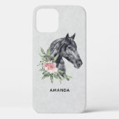 美しい馬の頭のポートレート水色 Case-Mate iPhoneケース (裏面)