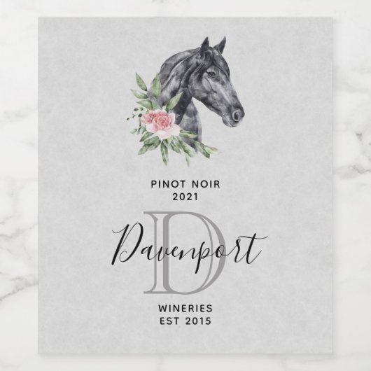 美しい馬の頭の水の色のワインを作るワインL ワインラベル (シングルラベル)