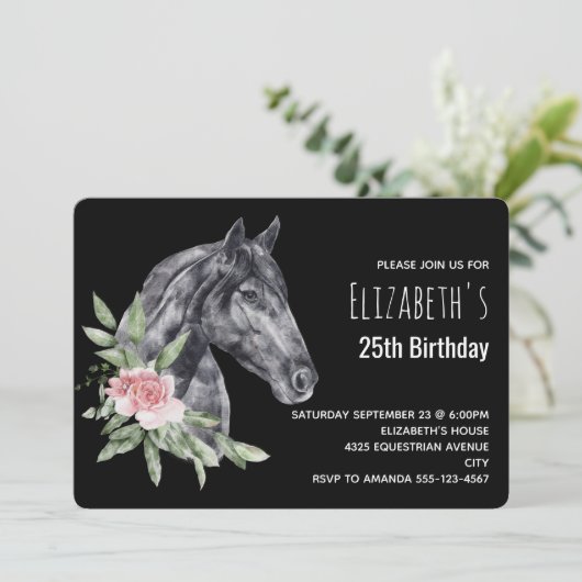 美しい馬の頭の水の色の誕生日Invita 招待状 (スタンド正面)