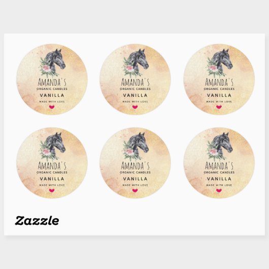 美しい馬の頭の水の色キャンドルソープ ラウンドシール (シート)