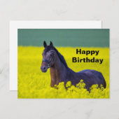 美しい馬の黄色の花写真誕生日 ポストカード (正面/裏面)
