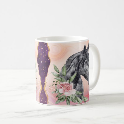 美しい馬は、西コーヒーマグ、カップを牧場 コーヒーマグカップ (正面右)