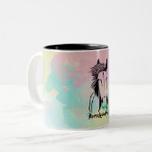 美しい馬を愛するアート好きの女性 マグカップ (正面左)