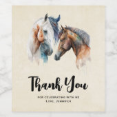 美しい馬ウエスタンボホパーティーサンキューユナイテッド ワインラベル (シングルラベル)