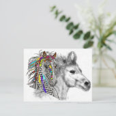 美しい馬カラフルのグリーティングカード 招待状 (スタンド正面)