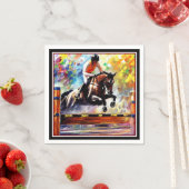 美しい馬ジャンピングデジタルオイル塗装スタイル スタンダードカクテルナプキン (インサイチュ)