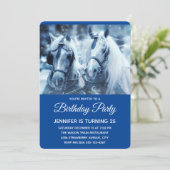美しい馬チームの冬の写真の誕生日 招待状 (スタンド正面)