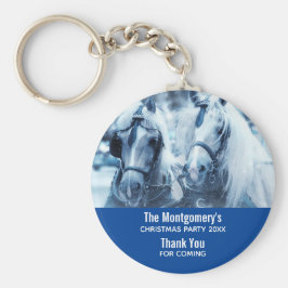 美しい馬チーム冬のドライビングフォトパーティー キーホルダー