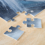 美しい馬チーム冬のドライビングフォト ジグソーパズル (側面)