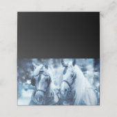 美しい馬チーム冬のドライビングフォト プレイスカード (外部開封)