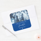 美しい馬チーム冬のフォトキッチン スクエアシール (封筒)