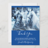 美しい馬チーム冬の写真ありがとう サンキューカード (正面)